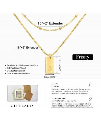 Dainty Gold Initial Necklaces for Women Girls | Trendy Tag Layered Letter Necklace 14K Gold Plated Gift Jewelry Gift Card S $...