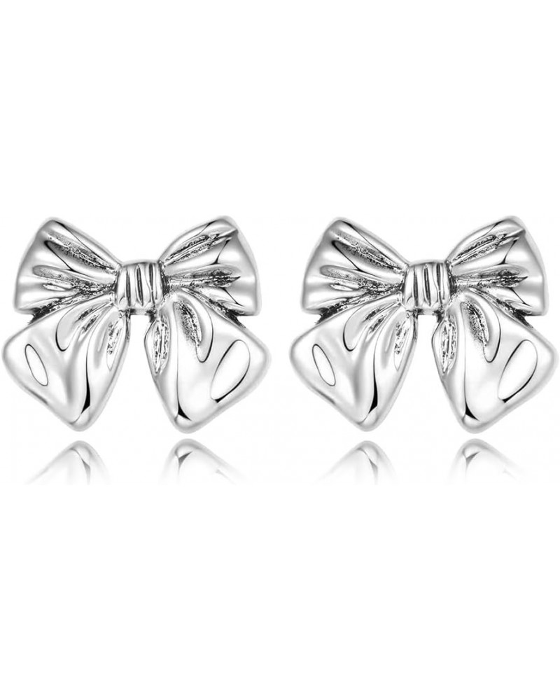 Gold And Silver Bow Earrings For Women Antique Silver $9.00 Earrings