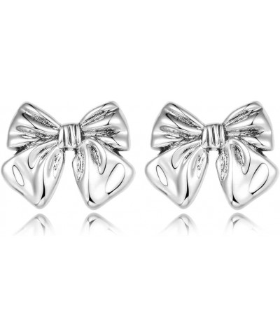 Gold And Silver Bow Earrings For Women Antique Silver $9.00 Earrings