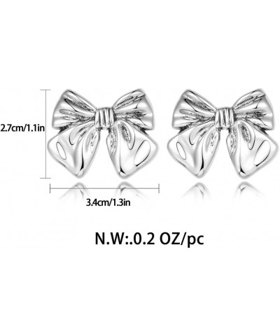 Gold And Silver Bow Earrings For Women Antique Silver $9.00 Earrings