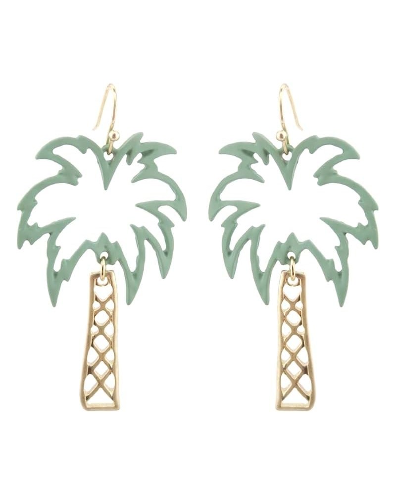 Bohemian Boho Flower Flamingo Palm Tree Cactus Plant Pineapple Drop Dangle Earrings for Women – Rubber Coated - Delicate – Li...