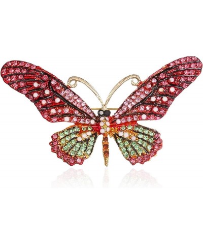 Guoshang Women Large Colorful Butterfly Shaped Brooch Pin Rhinestone Crystal Butterfly Lapel Pin for Coats Jackets Sweaters A...