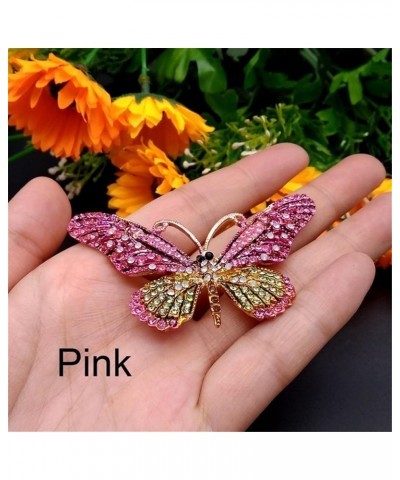 Guoshang Women Large Colorful Butterfly Shaped Brooch Pin Rhinestone Crystal Butterfly Lapel Pin for Coats Jackets Sweaters A...