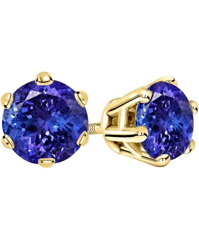 1/2-10 Carat Total Weight Tanzanite Stud Earrings 6 Prong Screw Back Yellow Gold 1.5 carats $664.57 Earrings