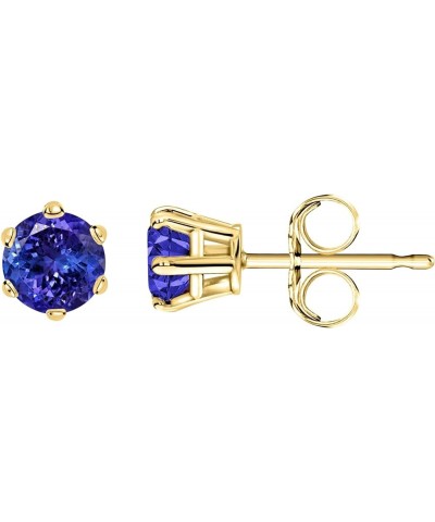 1/2-10 Carat Total Weight Tanzanite Stud Earrings 6 Prong Screw Back Yellow Gold 1.5 carats $664.57 Earrings