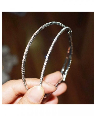 Large Rhinestone Hoop Earrings Shining Crystal Big Hoop Dangle Earrings for Women Girls 60mm/80mm/90mm/100mm 100mm alloy $8.1...