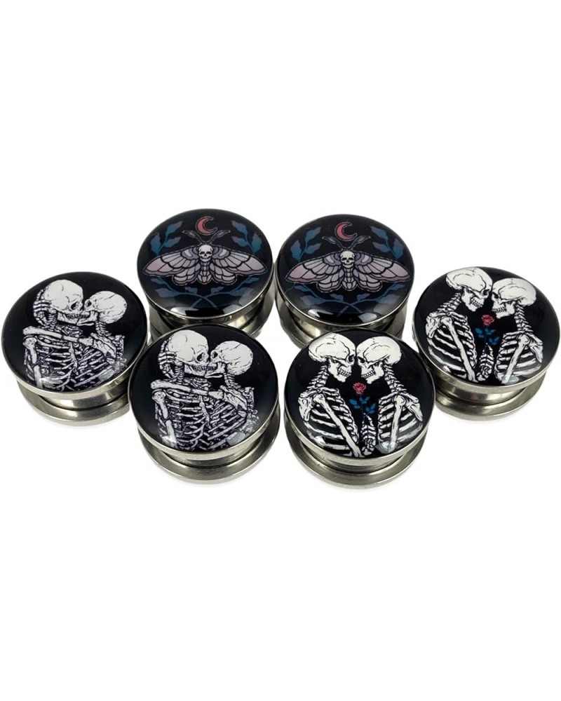 Set of 3 pairs Screw on Picture Plugs - (Eternally Yours, The Lovers, Death Moth) - All 3 pairs included 7/8" (22mm) $11.04 B...