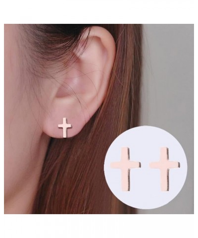 Minimalist Tiny Cross Stud Earrings for Women Girls Stainless Steel Silver Gold Plated Hypoallergenic Simple Fashion Small Fa...