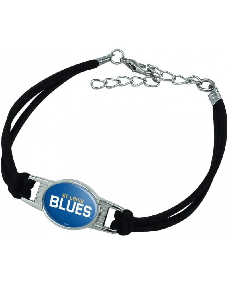 NHL St. Louis Blues Logo Novelty Suede Leather Metal Bracelet $10.99 Bracelets