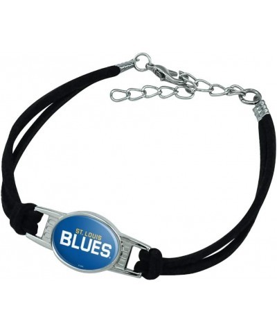 NHL St. Louis Blues Logo Novelty Suede Leather Metal Bracelet $10.99 Bracelets