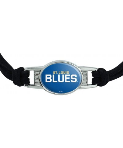 NHL St. Louis Blues Logo Novelty Suede Leather Metal Bracelet $10.99 Bracelets