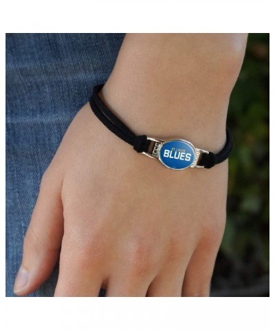 NHL St. Louis Blues Logo Novelty Suede Leather Metal Bracelet $10.99 Bracelets