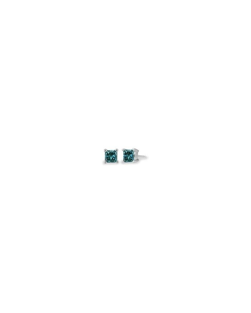 Princess cut Blue Diamond Stud (IGI Certified 0.70ct & up) AAA Quality, 0.04 ct - 2.00 ct White Gold 0.04 carats $25.18 Earrings