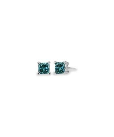 Princess cut Blue Diamond Stud (IGI Certified 0.70ct & up) AAA Quality, 0.04 ct - 2.00 ct White Gold 0.04 carats $25.18 Earrings