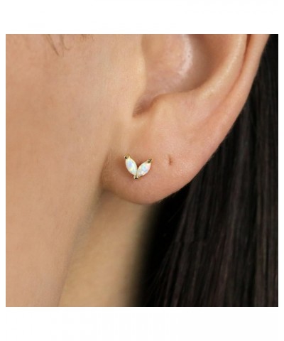 solid 925 vermeil/sterling silver stud earrings, minimalist earring, cubic zirconia leaf earrings, one pair YCZ2001 4 gold $8...