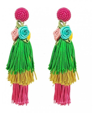 Trendy Tassel Earrings Boho Earrings for Women Hawaiian Dangle Drop Fashion Earrings Flower Earrings for Summer Beach Vacatio...