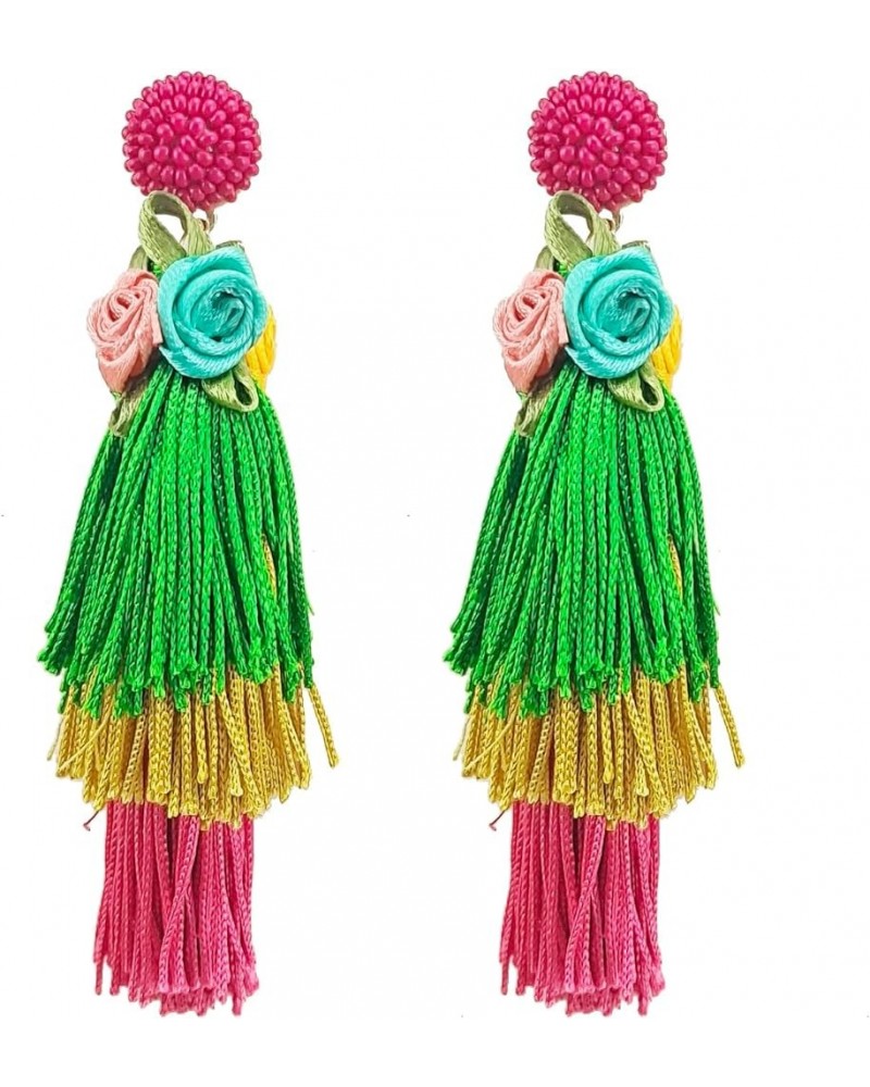 Trendy Tassel Earrings Boho Earrings for Women Hawaiian Dangle Drop Fashion Earrings Flower Earrings for Summer Beach Vacatio...