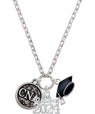 Silvertone Nurse Caduceus Seal - Silvertone Class of 2024 Graduation Zoey Necklace, 28 CNA $18.06 Necklaces