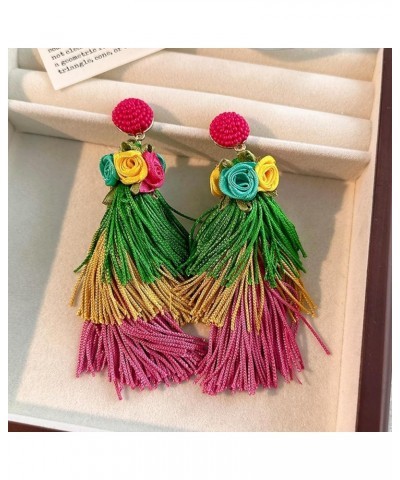 Trendy Tassel Earrings Boho Earrings for Women Hawaiian Dangle Drop Fashion Earrings Flower Earrings for Summer Beach Vacatio...