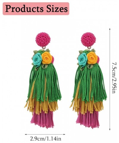 Trendy Tassel Earrings Boho Earrings for Women Hawaiian Dangle Drop Fashion Earrings Flower Earrings for Summer Beach Vacatio...