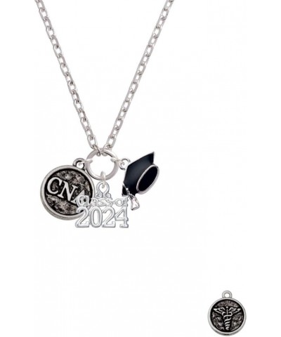 Silvertone Nurse Caduceus Seal - Silvertone Class of 2024 Graduation Zoey Necklace, 28 CNA $18.06 Necklaces