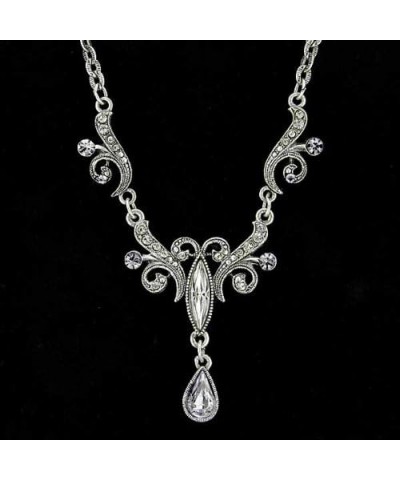 1928 Jewelry Crystal Teardrop Y-Shape Necklace, 15 Clear $22.58 Necklaces