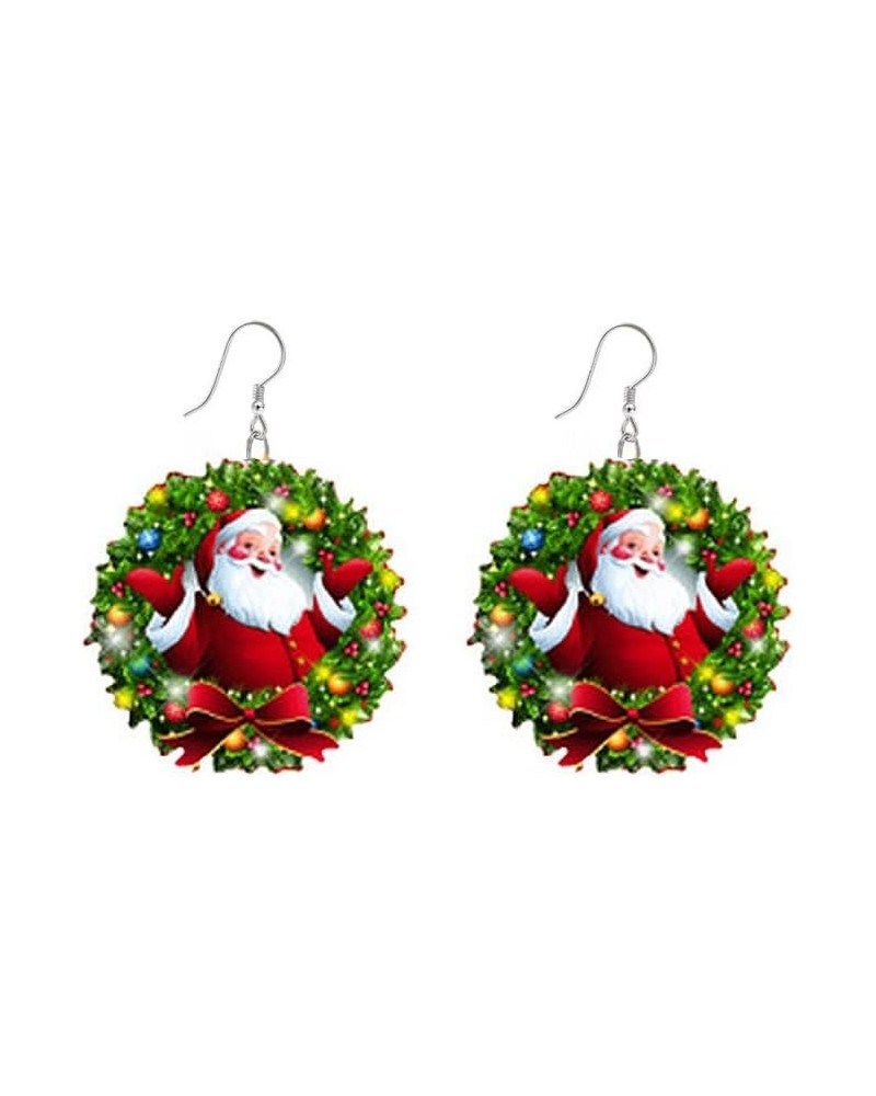 Cute Christmas Theme Dangling Hook Earrings Santa Claus Garland Snowman Christmas Tree Dangle Drop Charm Huggie Hoop Earring ...