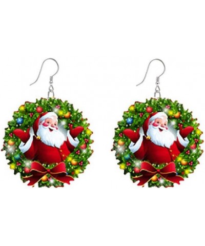 Cute Christmas Theme Dangling Hook Earrings Santa Claus Garland Snowman Christmas Tree Dangle Drop Charm Huggie Hoop Earring ...