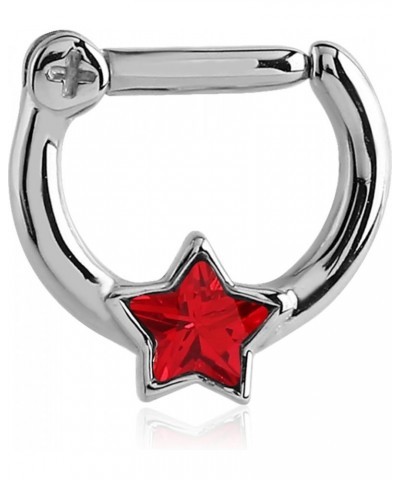 316L Surgical Steel Septum Clicker Helix Nose Ring Ear Cartilage Choose Your Color 16G Red $9.43 Body Jewelry