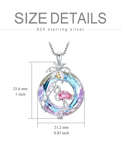 Flamingo Gifts for Women s925 Sterling Silver Flamingo Necklace Pendant with Purple Crystal Flamingo Lovers Jewelry Gifts for...