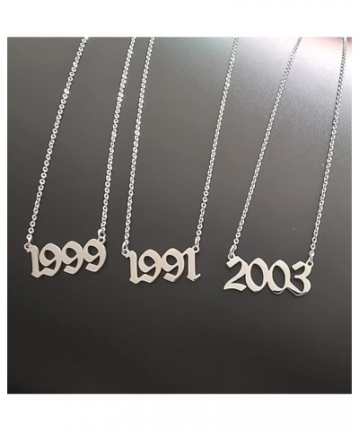 Birthday Year Necklace,Women 18K Gold Plated Stainless Steel Birth Year Number Pendant Necklace Memorable Anniversary Jewelry...