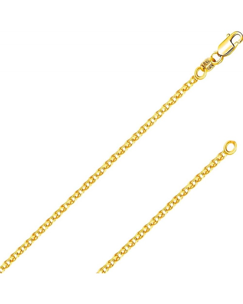 REAL Solid 14K Yellow Gold 1.50mm,1.7mm, 2.0mm Flat Open Wheat Spiga Chain Necklace with Lobster Claw Clasp | Multiple Length...