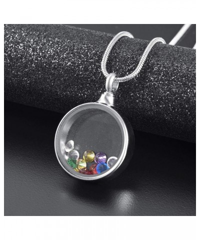 Necklace To Put Ashes In Put The Birthstone Charm In The Round Stainless Steel Glass Cremation Jewelry Urn Rack Memorial Lock...