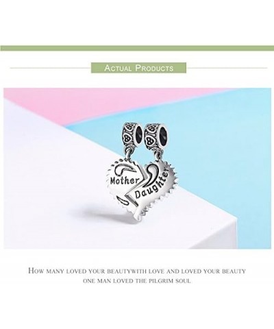 Lorrifal 925 Sterling Silver Love Mom Heart Charm Beads for Women Pandora Bracelets Jewelry Daughter to Mama Gifts on Holiday...