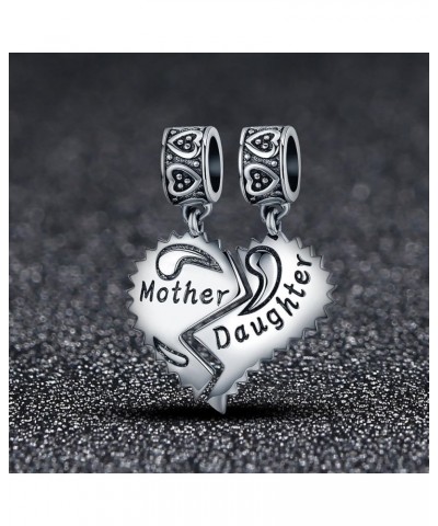 Lorrifal 925 Sterling Silver Love Mom Heart Charm Beads for Women Pandora Bracelets Jewelry Daughter to Mama Gifts on Holiday...