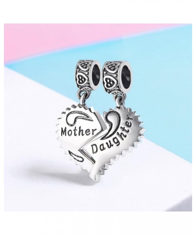 Lorrifal 925 Sterling Silver Love Mom Heart Charm Beads for Women Pandora Bracelets Jewelry Daughter to Mama Gifts on Holiday...