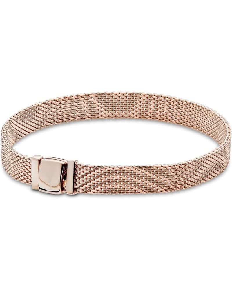 Reflexions Mesh Bracelet for Pandora Reflexion Clip-on Charm Bead Women Size 16cm-22cm 16cm-Rose Gold $9.50 Bracelets