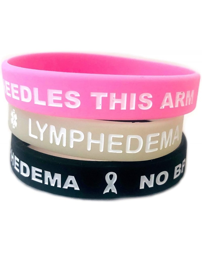 Small Adult Lymphedema - No Bp/IV/Needles Silicone Bracelet 3 Colors! Black (2) $11.86 Bracelets