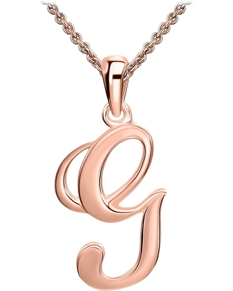 Letter Initial Necklace, Alphabet Letter Pendant Necklace, Sterling Silver, Gold, Rose Gold Necklace for Women, Elegant Initi...