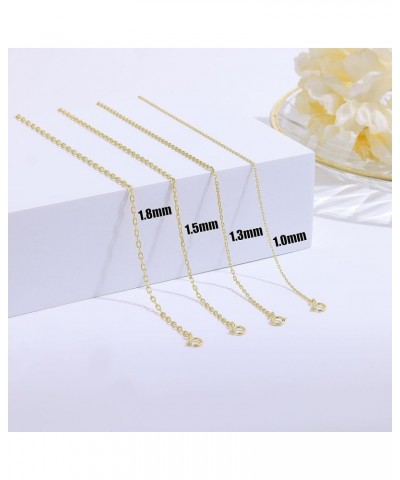 925 Sterling Silver Cable Chain for Women Men and Girls, 1mm 1.3mm 1.5mm 1.8mm Width 16 Inches 1.8MM-Width Gold $11.38 Necklaces