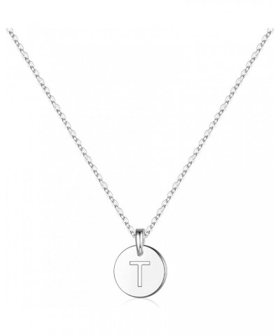 Easter Gifts for Girls - S925 Sterling Silver Initial Necklaces for Girls Women, Sterling Silver Disc Initial Pendant Gold/Ro...