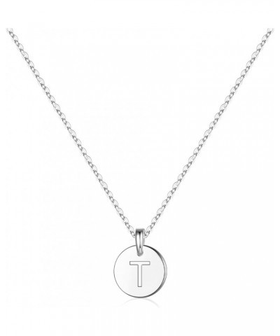 Easter Gifts for Girls - S925 Sterling Silver Initial Necklaces for Girls Women, Sterling Silver Disc Initial Pendant Gold/Ro...