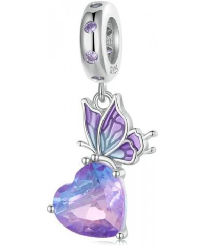 Butterfly Charms 925 Sterling Silver Animal Charms for Pandora Bracelets Purple Butterfly Crystal $10.50 Bracelets