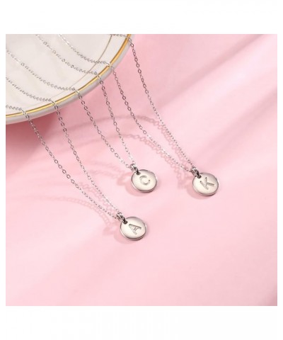 Easter Gifts for Girls - S925 Sterling Silver Initial Necklaces for Girls Women, Sterling Silver Disc Initial Pendant Gold/Ro...