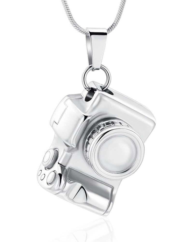 Camera Cremation Jewelry Urn Necklace for Ashes Stainless Steel Memorial Pendant for Loved Ones Digital Camera Keepsake Ash J...