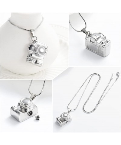 Camera Cremation Jewelry Urn Necklace for Ashes Stainless Steel Memorial Pendant for Loved Ones Digital Camera Keepsake Ash J...