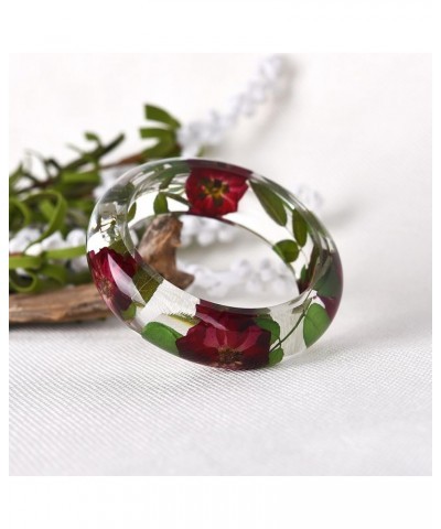 Real Dried Pressed Flower Transparent Quartz Crystal DIY Handmade Resin Bracelet Plant Garden Jewelry Bangle Bracelet (NG0024...