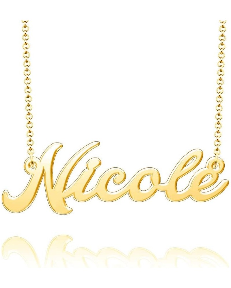 Name Necklace Personalized Nameplate Name Tag Necklace Stainless Steel-Silver/Gold/Rose Gold Plated Gold Nicole $9.17 Necklaces