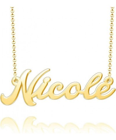 Name Necklace Personalized Nameplate Name Tag Necklace Stainless Steel-Silver/Gold/Rose Gold Plated Gold Nicole $9.17 Necklaces