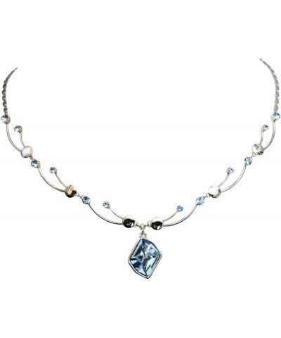 Gorgeous Aqua Swarovski Crystal Floral Necklace Earrings Set Aqua $19.90 Jewelry Sets